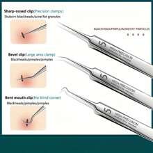 8pcs Blackhead Remover Tool Kit Pimple Extractor Acne Removal Kit For Removing Blemish, Whitehead, Blackhead On Nose And Face,Blackhead Remover,Beauty,Skin Care Products,Spa,Self Care,Skin Care Tools,Face Care,Esthetician Supplies,Skin,Face Wash,Facial - Silver - View 4