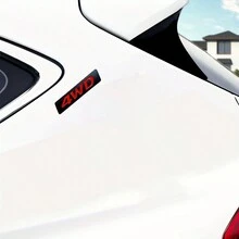 Etiqueta de carrocería 4WD para vehículo todo terreno y todo terreno de 4 ruedas, calcomanía de decoración de carro modificado de logotipo de cola de coche de metal de 1 pieza - 4x4 rojo y negro - Ver 5