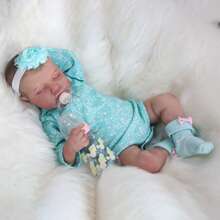 Realistic Reborn Baby Dolls - 20 Inch Lifelike Newborn Baby Doll Girl Real Life Baby Dolls Sleeping Soft Weighted Reborn Doll Gift Toys For 3+ Years - 綠色 - 查看 1