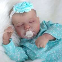 Realistic Reborn Baby Dolls - 20 Inch Lifelike Newborn Baby Doll Girl Real Life Baby Dolls Sleeping Soft Weighted Reborn Doll Gift Toys For 3+ Years - 綠色 - 查看 2