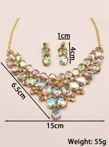 Bohemian Sposa Matrimonio Colorato Collana e Orecchini Set di 2 Pezzi Accessori per Gioielli