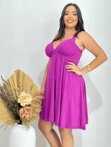 Plus Size Dresses - Màu tím - Xem 2