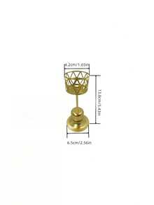 1pc Geometric Cutout Iron Decoration Home Candlestick Ornaments Ins Candle Base Tea Wax Rack Living Room Candle Dinner Can Be Gift For Mother's Day Halloween Christmas Easter Can Be Used For Wedding Graduation Party Party And So On