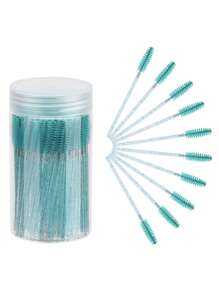 50/100PCS Disposable Eyelash Brush, Mascara Wands Makeup Brushes Applicators Kits For Eyelash Extensions And Eyebrow Brush With Container