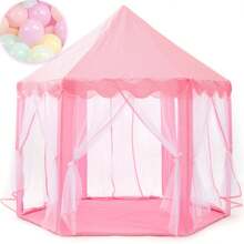 Castillo Princesa Casa Niñas Tienda Juegos Juguete 135x140cm Con Gratis 30 Globos Macaron De 12 Pulgadas, Tienda De Juego De Castillo De Princesa Para Niños y Niñas - Rosa - Ver 1
