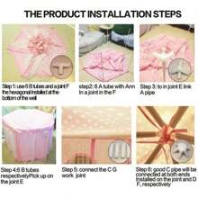 Castillo Princesa Casa Niñas Tienda Juegos Juguete 135x140cm Con Gratis 30 Globos Macaron De 12 Pulgadas, Tienda De Juego De Castillo De Princesa Para Niños y Niñas - Rosa - Ver 7