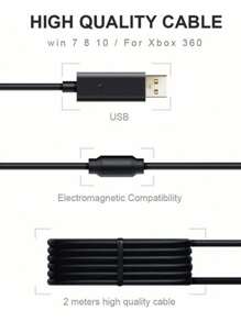 Control Alambrico Para Xbox 360 Y Pc Windows Gamepad - Negro - Ver 3