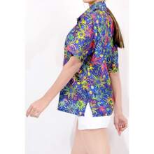 LA LEELA Women's Vacay Button Down Blouses Summer Vacy Beach Dress Aloha Party Blouse Shirt Short Sleeve Collared Vacation Button Up Casual Hawaiian Shirts Tank Top Women