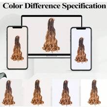 高温法式卷发辫 16/20/24 英寸松散波浪钩针编织发片 1/4/6 件预拉伸弹力编织发片 75 克/包 女士合成钩针编织发片 盒状辫子 渐变金色 绿色 蓝色 - 漸層 - 查看 9