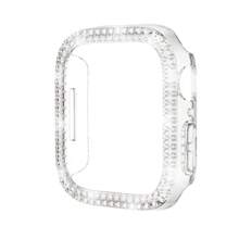 1 个双扣水钻嵌入式半盖 PC 表壳适用于 38/40/41/42/44/45/49 毫米 Apple Watch Ultra/SE/9/8/7/6/5/4/3/2/1，防刮擦、防震，兼容 Apple Watch Series 10 42 毫米 46 毫米