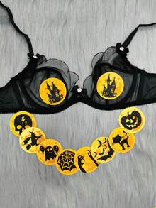9 Pairs Of Women Disposable Printed Sexy Breathable Invisible Breast Stickers - Yellow - View 2