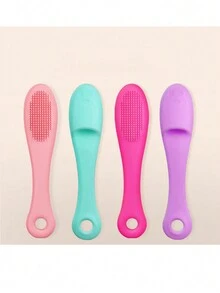 Một bàn chải làm sạch ngón tay bằng silicon, sữa rửa mặt có lông mềm với bàn chải mềm, thích hợp để làm sạch da - Nhiều màu - Xem 6