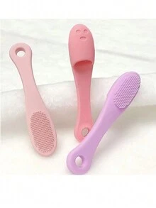 Một bàn chải làm sạch ngón tay bằng silicon, sữa rửa mặt có lông mềm với bàn chải mềm, thích hợp để làm sạch da - Nhiều màu - Xem 3