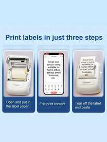 Máy in nhiệt nhãn không mực mini màu xanh đi kèm với một cuộn giấy nhãn khoảng cách màu trắng 40 * 30 mm, Máy tạo nhãn kết nối không dây cầm tay di động Ứng dụng di động được điều chỉnh cho Android và iOS - Màu xanh lam - Xem 6