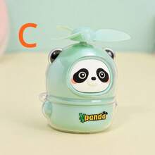 1 pieza Lindo mini ventilador de panda USB recargable, ventilador portátil para exteriores para escritorio de estudiantes