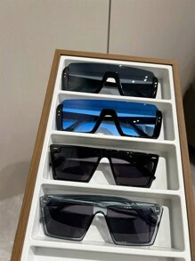 4 Pairs Of Square Men High-Grade Outdoor Cycling Fashion Non-Prescription Glasses Beach Accessories Glasses Shades For Summer Beach Vacation,Outdoor,Travel - Multicolor - View 4