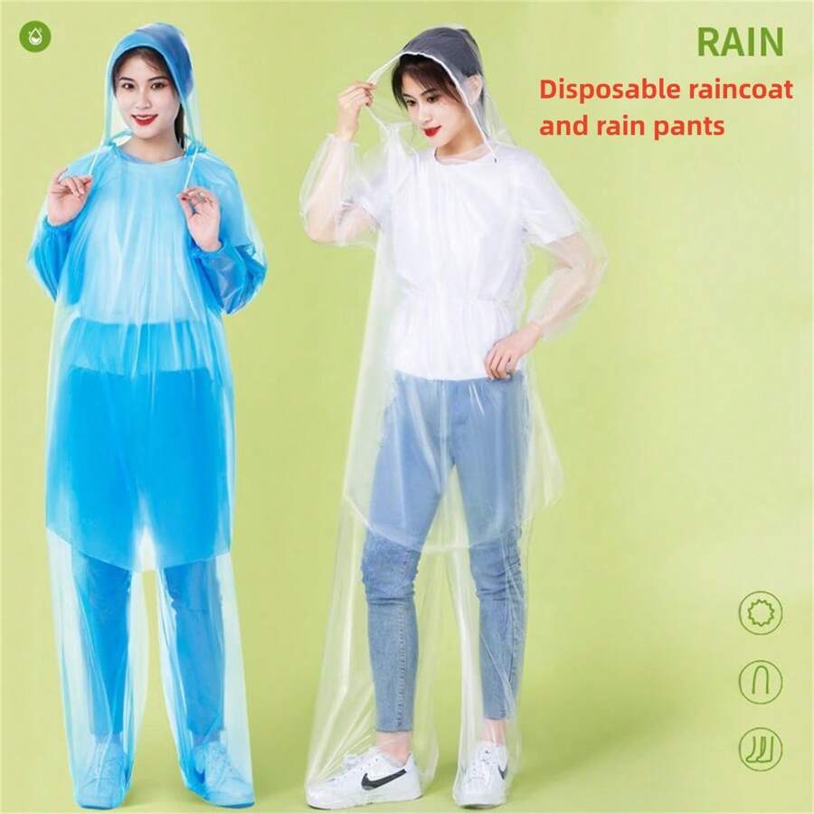 1 pieza Impermeable desechable y grueso para exteriores que no se rompe fácilmente, incluye pantalones de lluvia para evitar que los pantalones y los zapatos se mojen, adecuado para la prevención de la lluvia durante el alpinismo, evitar mojarse en parques acuáticos, fiestas de piscina y otras actividades, adecuado tanto para hombres como para mujeres, y se puede seleccionar para adultos y niños, cosas lindas, regalo del día de la madre, decoración de dormitorio, jardín, decoración de cocina, verano, playa, artículos esenciales de viaje, decoración de habitaciones, esponjoso, graduación, al aire libre, jardín, artículos esenciales de viaje, artículos portátiles esenciales, artículos esenciales de playa, temporada de graduación, ceremonia de graduación, regalo de graduación, regalo de graduación, graduado de felicitaciones, felicitaciones graduado, valedictorian, terminar la escuela, fiesta de graduación, artículos esenciales al aire libre, portátil de viaje, artículos esenciales de sen - Multicolor - Ver 1