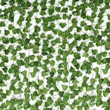 84 Ft-12 Gói Dây thường xuân nhân tạo Dây leo treo cho Phòng ngủ Tiệc cưới Trang trí tường Cây xanh Lá rừng Phông nền giả Lá trang trí Khuôn mặt Cây xanh Trang trí Cây giả - xanh quân đội - Xem 1