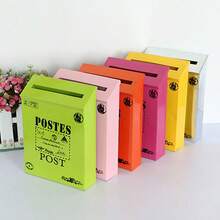 1pc Rustic Tin Wall-Mounted Waterproof Mailbox, Random Color - Multicolor Random - View 6