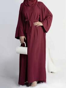 A Set Of CEY Skin-Friendly And Breathable Hijab Fabric Shawl Cardigan Suitable For Women For Daily Wear (Abaya) - Multicolor - View 5