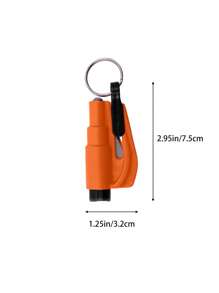 1pc Orange Car Safety Hammer With Keychain, Car Window Breaker, Emergency Tool For Outdoor Survival, Can Shatter Glass In An Instant - Orange - View 6