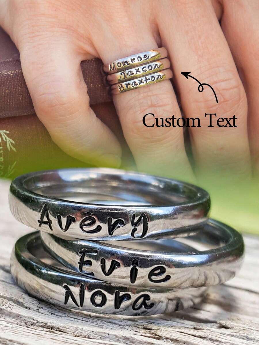 1 Pc S925 Sterling Silver Minimalist Charm Customizable Ring For Women And Couples Fine Jewelry Gift Valentine's Day Gift Birthday Gift