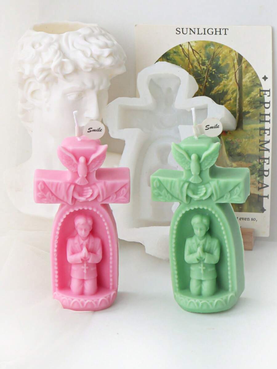 3D 天使硅胶模具，适用于 DIY 手工蜡烛、肥皂、树脂和石膏 3D 天使硅胶模具，适用于 DIY 手工 - 家居和汽车装饰工具 - 家居和汽车装饰工具 - 白色 - 查看 1