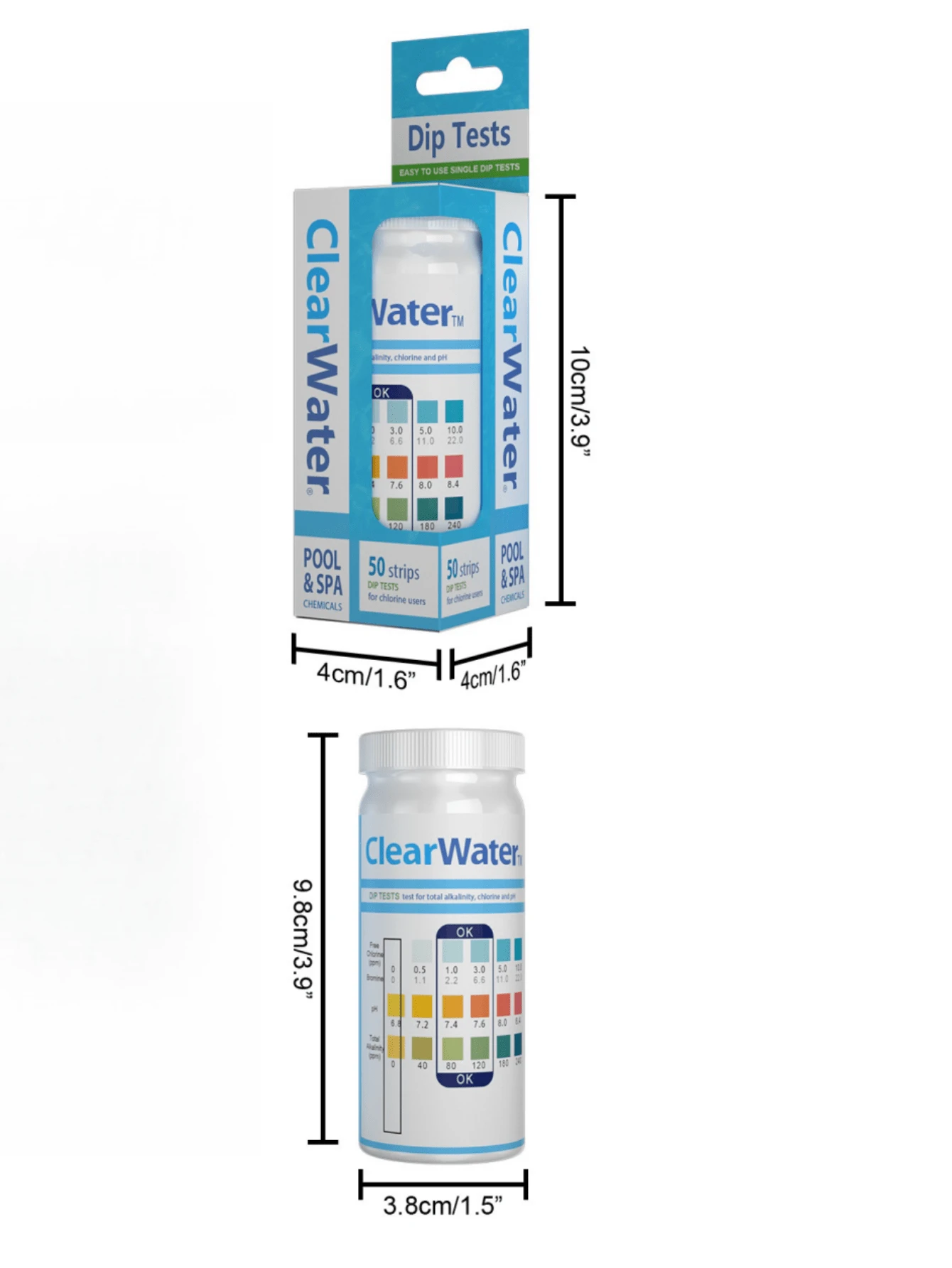 Swimming Pool PH Test Strips 3-In-1 For Testing Water Acid-Base Level ...
