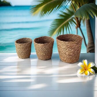 1pc Hand-Woven Flower Pot, For Use In Flower Pots, Plant Pots, Garden Decoration, Lawn Decoration, Natural Country Style