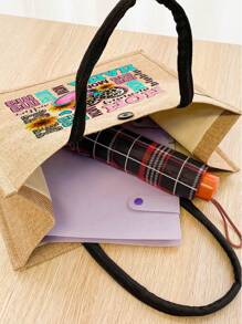 Set de 2 bolsas de compras casuales, bolso de lona grande de gran capacidad para uso diario, bolso de mano grande de gran capacidad para viajes, playa, vacaciones, regalo para el día de la madre, regalo para mamá, esenciales de verano, perfecto para vacaciones y días festivos - Caqui - Ver 5