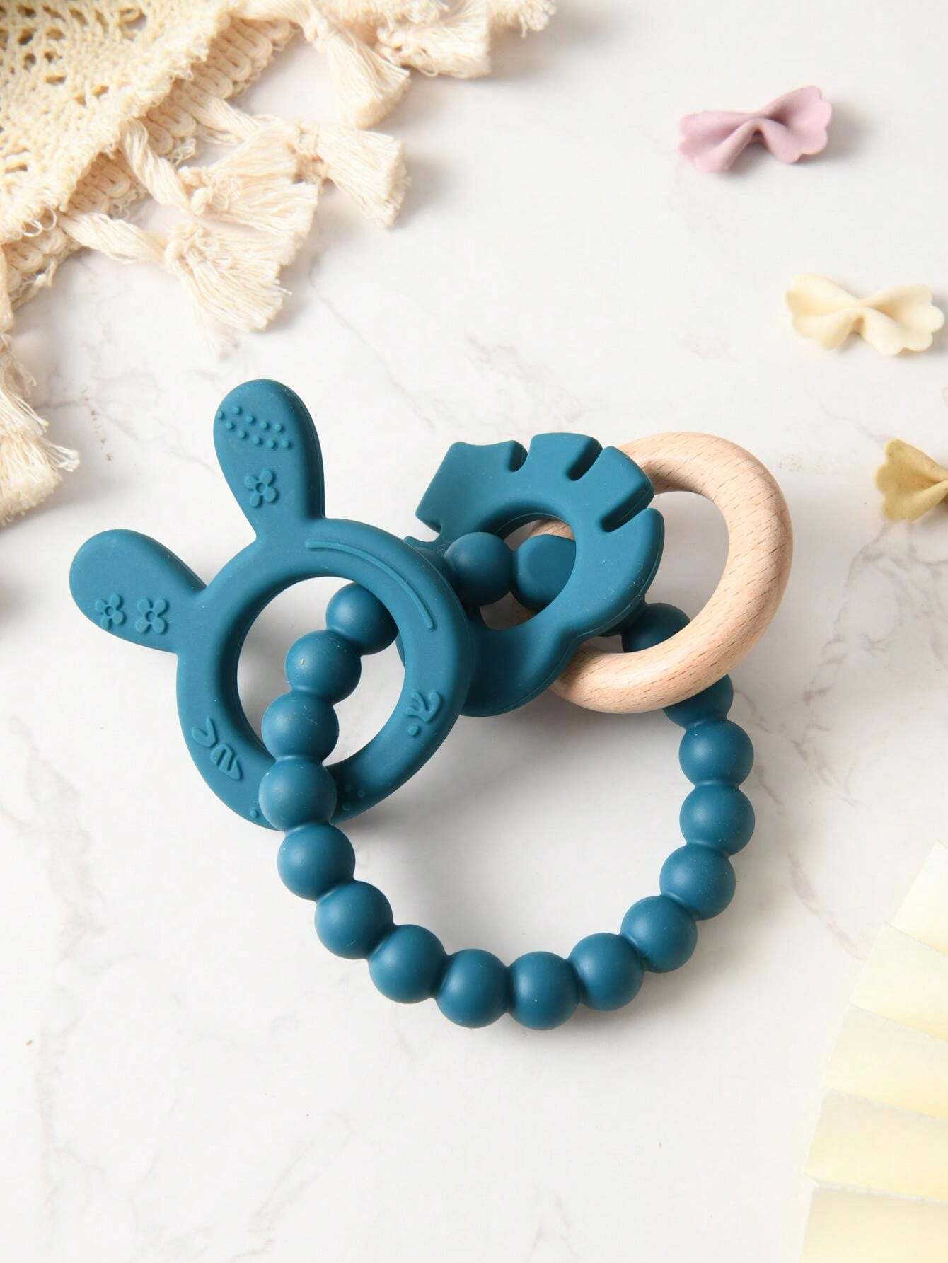 Baby Rabbit 4Piece Set Pacifying Gum Grinding Teether Toy For 3Month