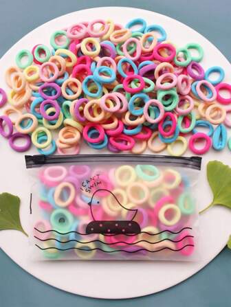 50pcs Simple Women Hair Ties, Macaron Colored Elastic Ponytail Holders With High Stretch Fabric Material Hair Rubber Bands Hair Rope