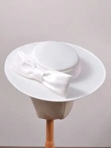 Elegante Chapéu de Abas Largas para Senhoras, Laço Grande, Chapéu para o Kentucky Derby em Ocasiões Formais, Chapéu de Feltro Macio de Top Plano para Vestido de Casamento, Noiva, Coquetel, Chá da Tarde, Halloween - A - Visão 13