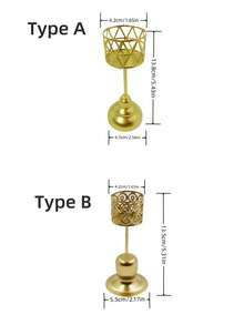 1pc Geometric Cutout Iron Decoration Home Candlestick Ornaments Ins Candle Base Tea Wax Rack Living Room Candle Dinner Can Be Gift For Mother's Day Halloween Christmas Easter Can Be Used For Wedding Graduation Party Party And So On