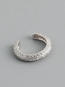 1pc S925 Sterling Silver Cubic Zirconia Clip-On Earring, Suitable For Women To Wear To Parties