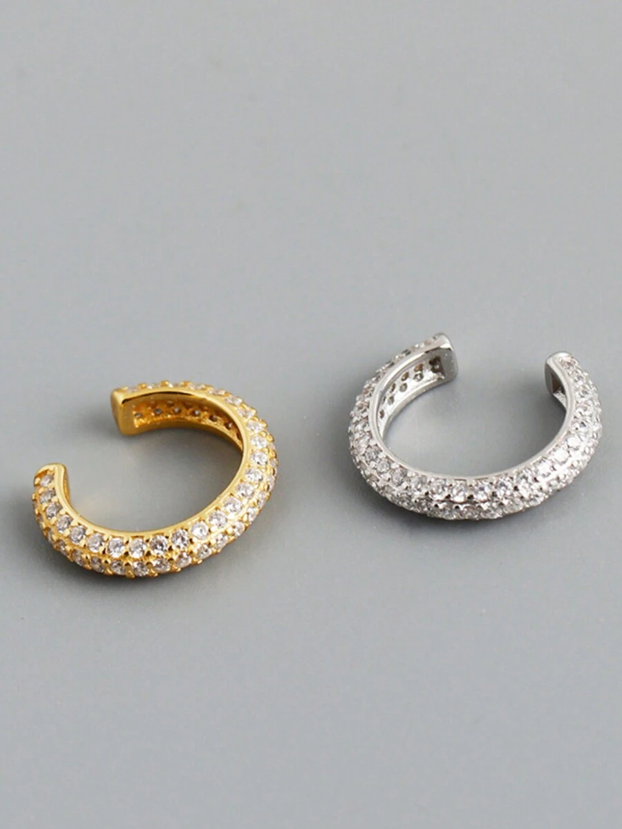 1pc S925 Sterling Silver Cubic Zirconia Clip-On Earring, Suitable For Women To Wear To Parties