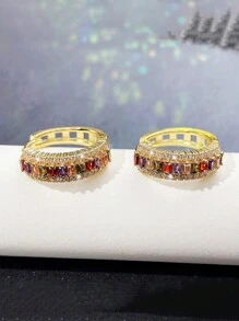 1 Paar elegante Zirkonia Creolen Ohrringe für Kinder, Geschenke für Mädchen zur täglichen Dekoration und Schmuck für Partys, Geburtstagsgeschenk