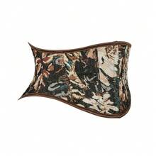 1入式復古印花綁胸腰帶，適用於女士