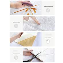 1入組70cmx70cm鑽石圖案3D壁貼，帶仿皮紋理和自粘泡沫背膠，防水/防潮/防污/防撞牆紙，適用於臥室/客廳/電視背景裝飾和家居裝修