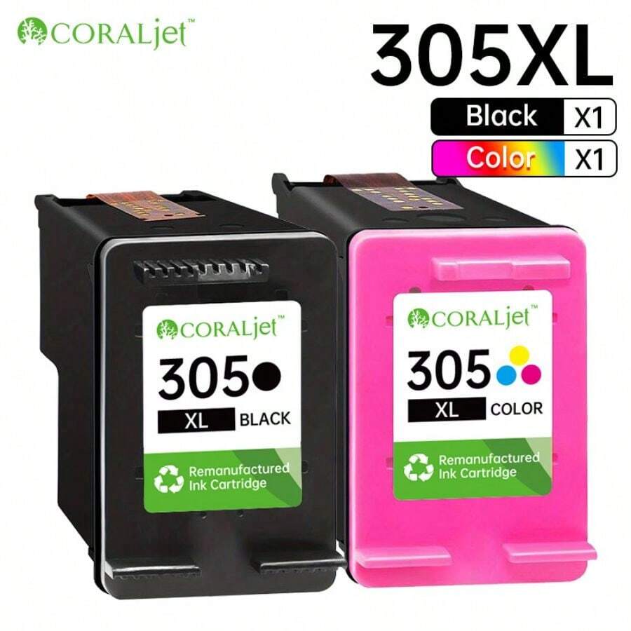 Coraljet 305XL Black Color Ink Cartridges Replacement For HP 305 XL