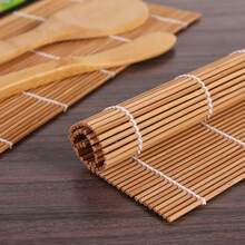 1 Set Sushi Making Kit With Bamboo Sushi Mat, Including 2 Sushi Rolling Mats, 5 Pairs Of Chopsticks, 1 Paddle, 1 Spreader, Beginner Sushi Set For Japanese Rice Roll Making, Seaweed, Rice & Vegetable Sushi Bento Tools, Reusable - Grey - View 8