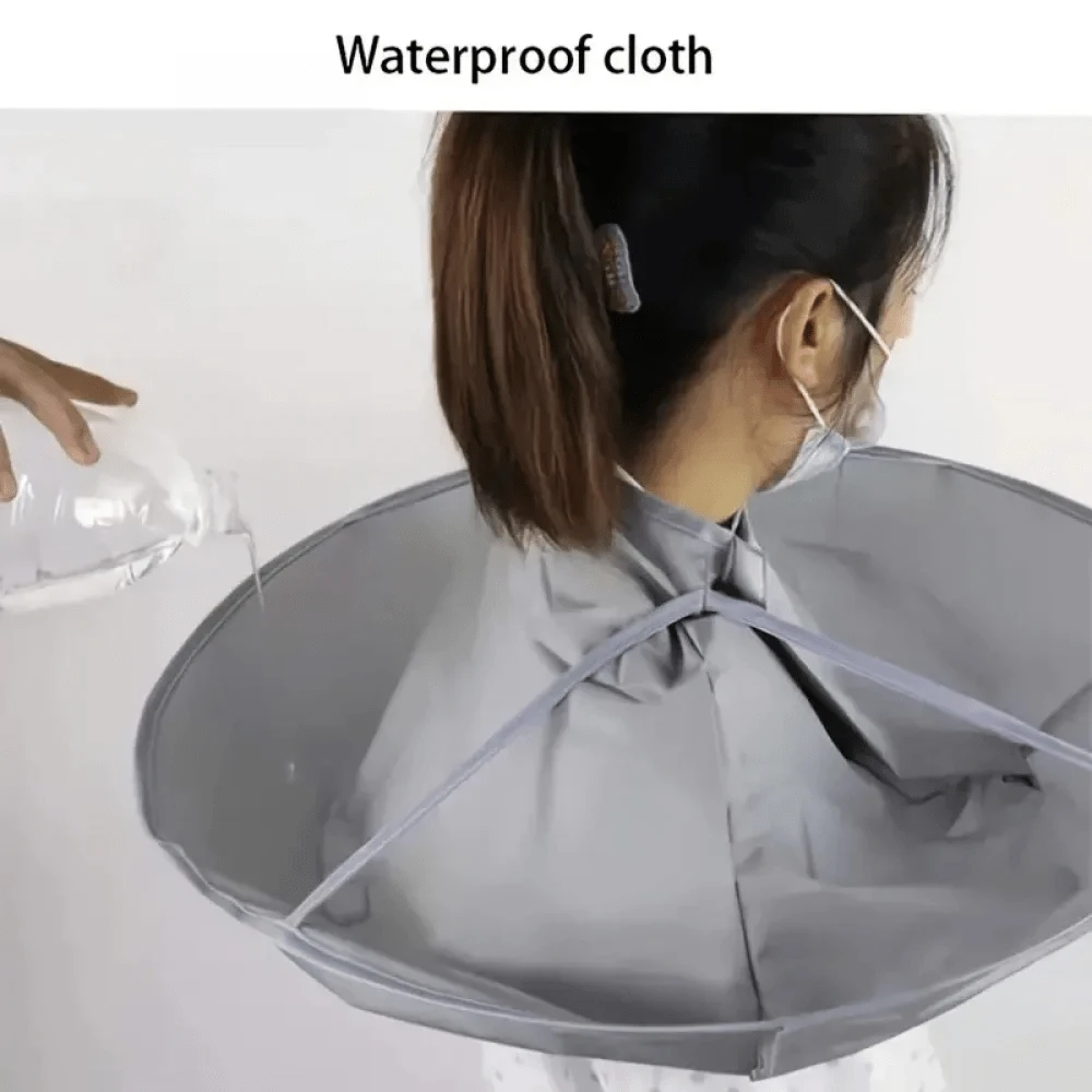 防水成人理发披肩，可折叠伞状斗篷，沙龙美发师家用理发服 - 彩色 - 查看 1