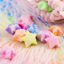 600 piezas de tiras de papel plegado con forma de estrella luminosas y de colores, decoración hecha a mano DIY, decoración para festividades, enseñanza escolar, decoraciones del dormitorio