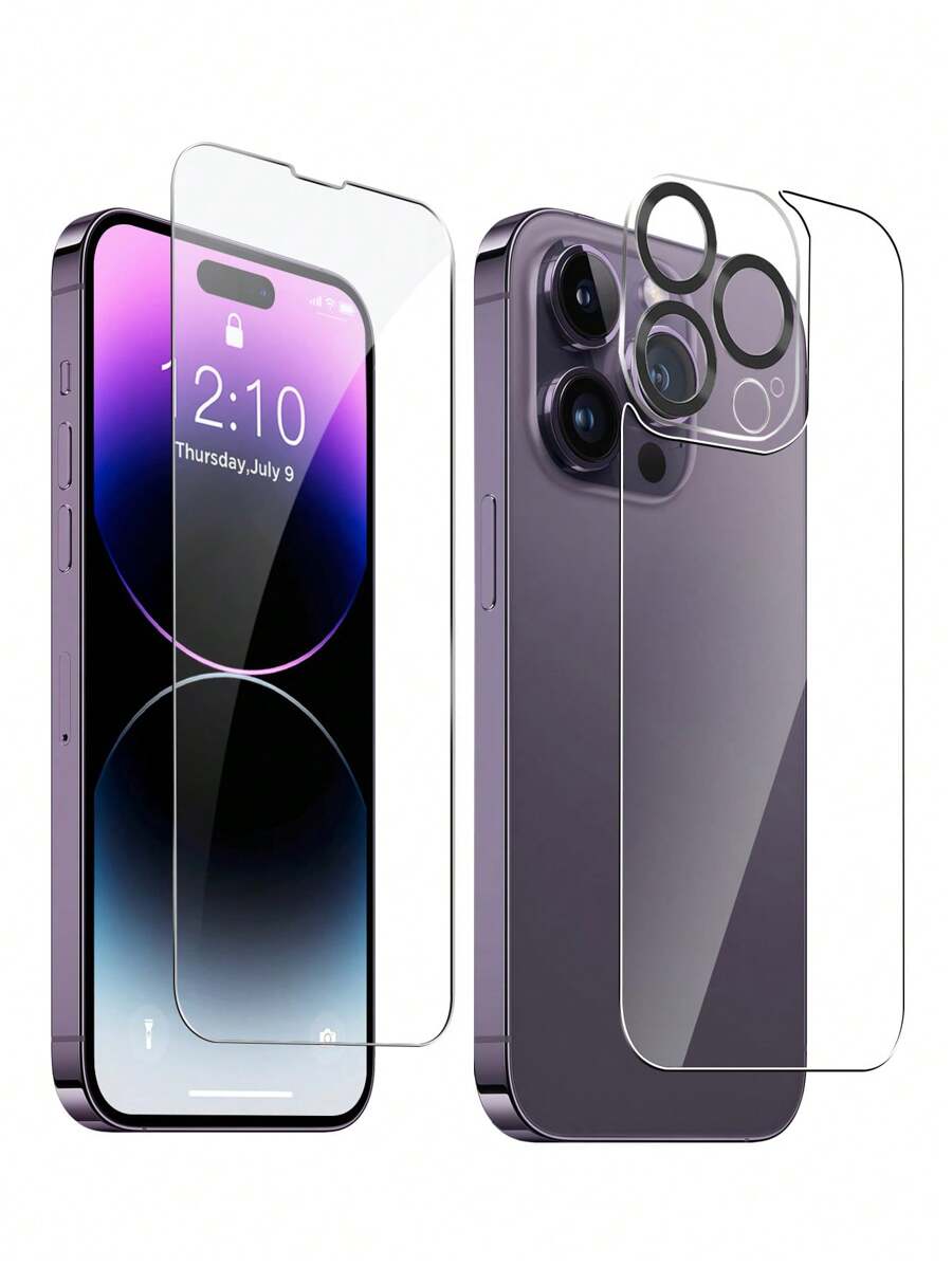 Gorilla Hero 3pcs Screen Protector + Lens Protector + Back Protector Combo, Compatible With IPhone 17 Pro Max/17 Pro/17 Air/17/16 Pro Max/16 Pro/16 Plus/16/15 Pro Max/15 Pro/15 Plus/15/14/13/12 And Other Models. High-Definition Clear View, Tempered Glass Screen Protector + One-Piece High-Definition Lens Protector + High-Definition Tempered Glass Back Protector Provide All-Round Protection. Smooth Touch, Anti-Scratch, Screen/Camera Protection. - Clear - View 1