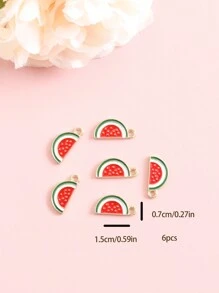 6pcs Cute Cool Summer Watermelon Fashion Earrings Necklace Diy Jewelry Pendant
