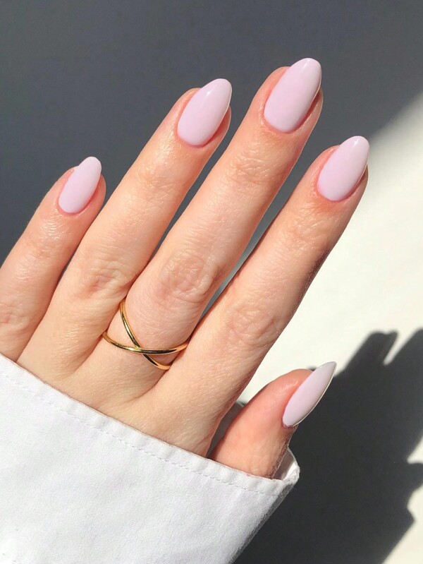24Pcs/Set Short Oval Nude Color Gloss Press On Nails, Macaron Candy Color Full Fit Acrylic Fake Nails, Contain 1pc Jelly Glue And 1pc Nail File, Suitable For Women And Girls' Daily Work, Study, And Parties Use Nail Supplies