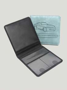 1 pieza Carpeta de información de de coche, bolso corto multifuncional, funda protectora para licencia de conducir, bolsa de almacenamiento para tarjeta de licencia de conducir - Multicolor - Ver 3