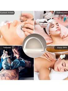 Lámpara de luz semilunar con luz de perforación de 55 CM 25W, lámpara para uñas adecuada para tecnología de pestañas, maquillaje, tatuaje, spa, salón, tecnología de uñas, regulación gradual de brillo y temperatura de color (blanco) - Tipo de Enchufe A USA (110-127V) - Ver 5