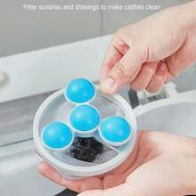 Reusable Washing Machine Floating Fluff Filter Bag Laundry Ball For Clothes And Pet Hair Cleaning Tool, Cat Hair Catcher - 3 Filter Bags + 4 Sponge Laundry Balls - View 4