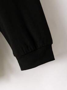 Young Boys' Letter Print Short Sleeve Top + Mid-Length Shorts Casual 2-Piece Set, Summer - Dusty Blue - View 8